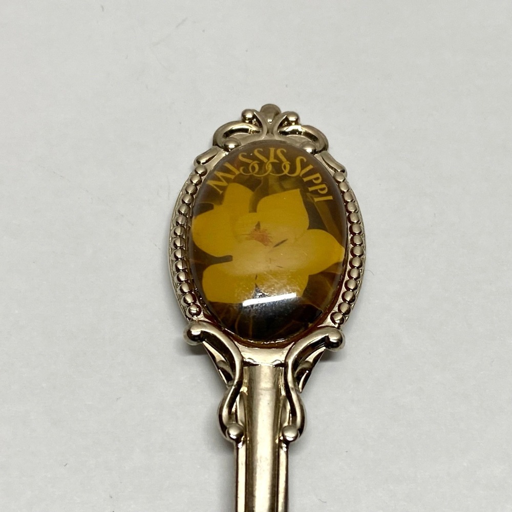 Vintage Mississippi Travel Souvenir Magnolia Silvertone Collectible‎ Spoon 4.5"
